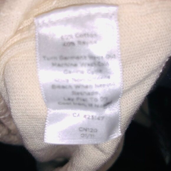 Talbots Knit Top Womens XL Sweater Beige Short Sleeve Cardigan V Neck Sequins - Picture 7 of 7